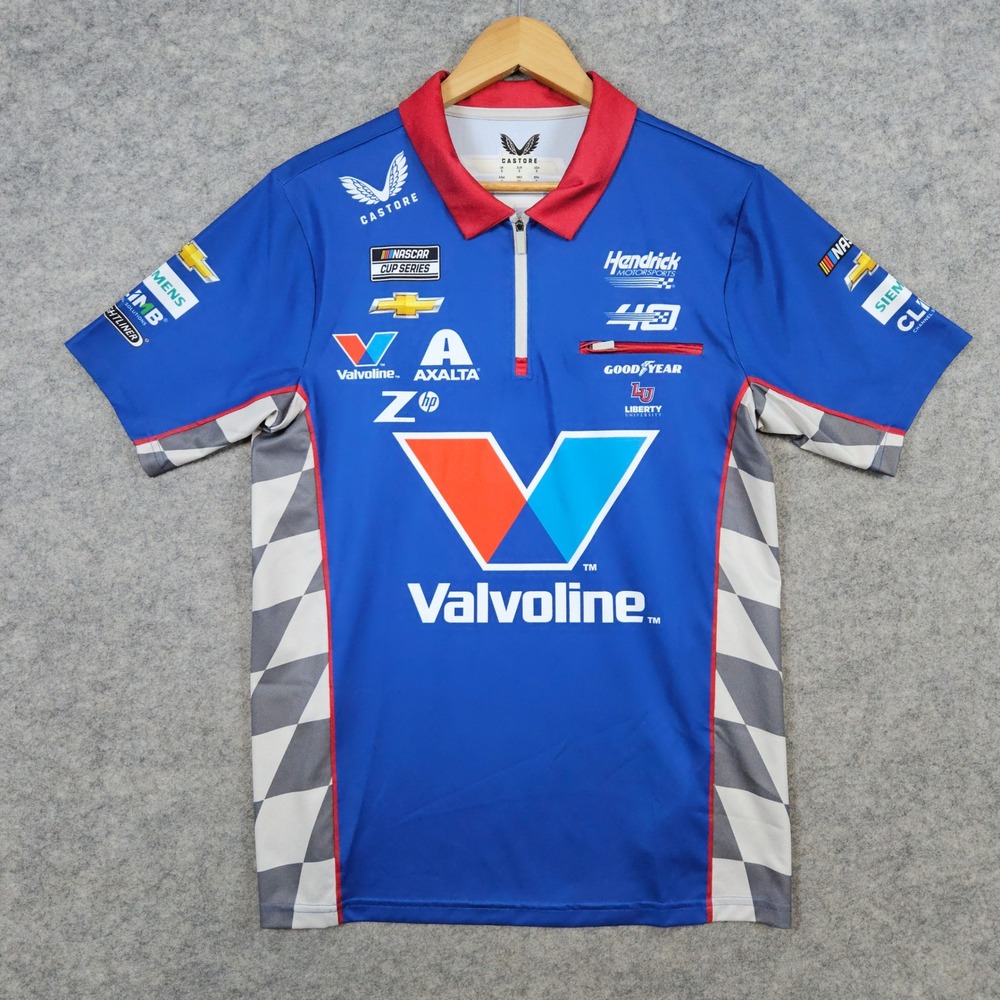 Castore Hendrick Motorsports 1/4 Zip Polo Jersey Size S NASCAR Valvoline Chevy